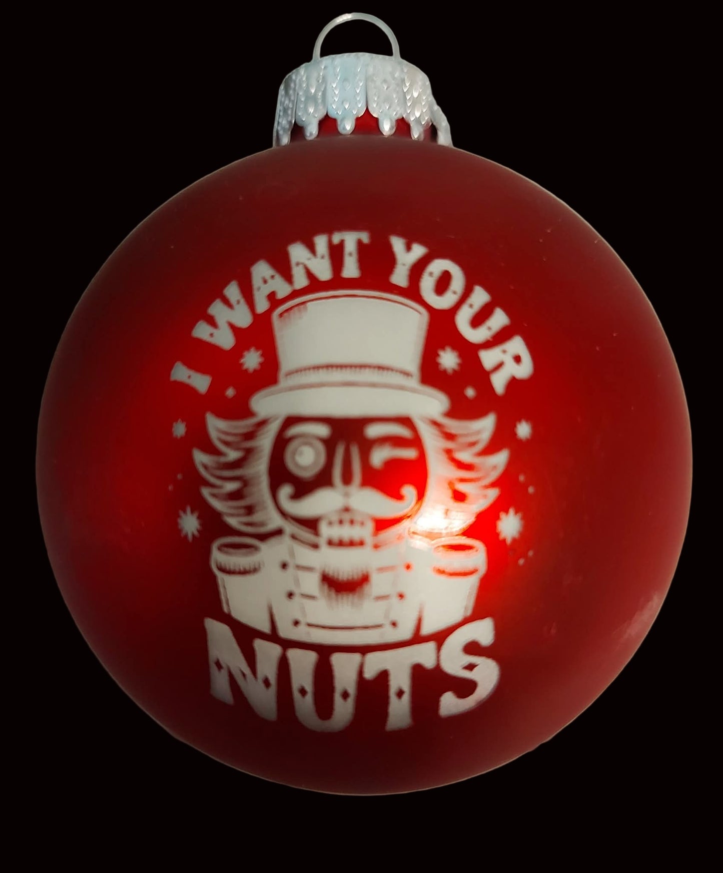 "I Want Your Nuts" Glass Christmas Tree Ornament