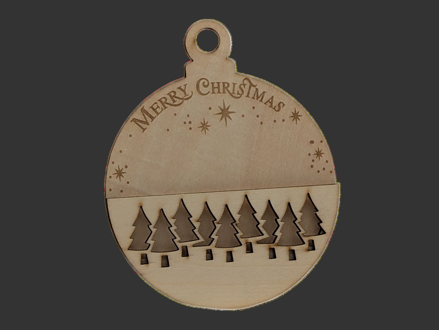 Wooden Evergreen Christmas Ornament