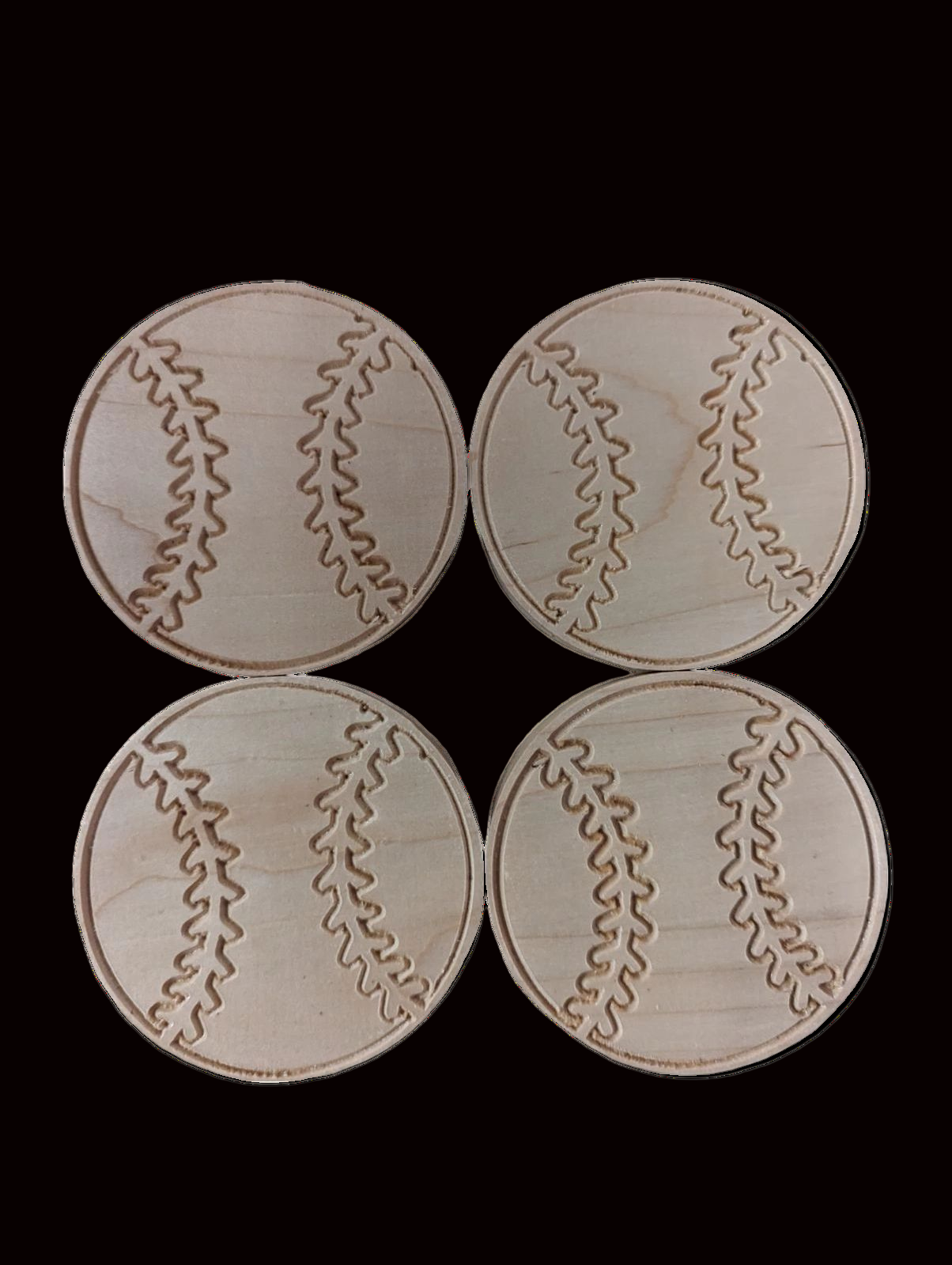 Hardwood Baseball Coasters