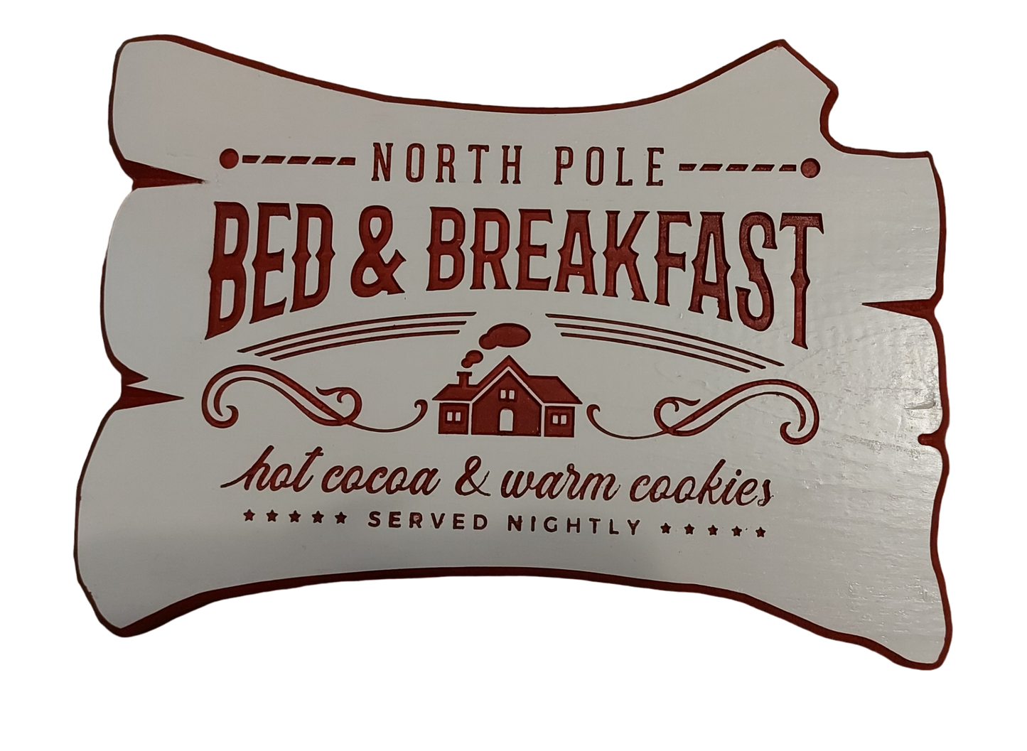 Bed and breakfast Christmas sign.